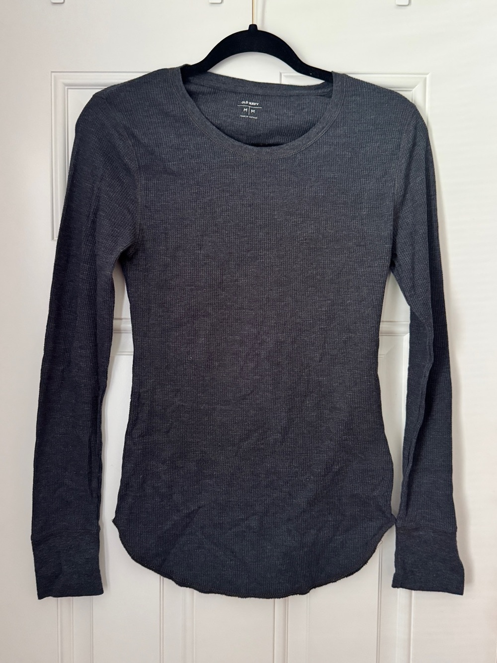 Old Navy Dark Charcoal Slim Thermal Long-Sleeve Tee